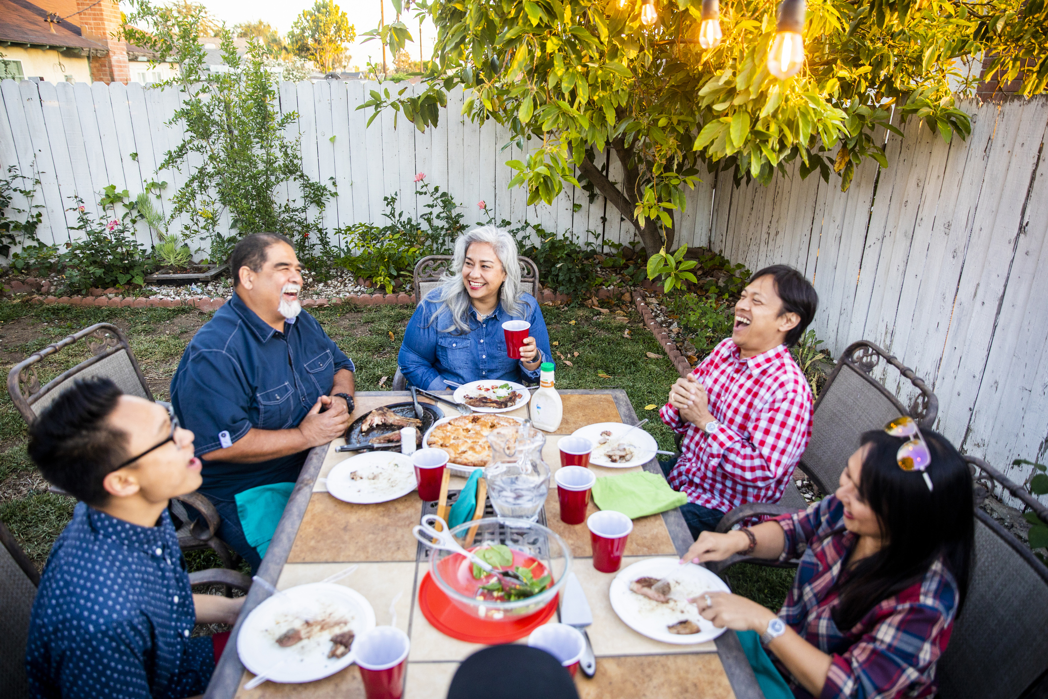 Outdoor Dinner on Beautiful Summer Evening